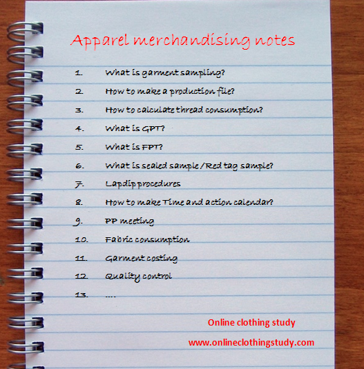 apparel merchandising note