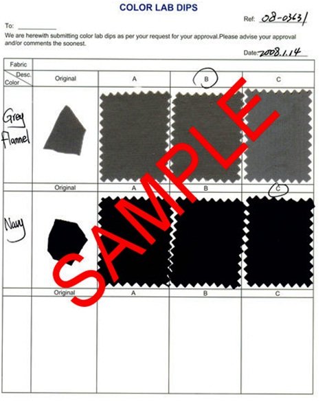 Lap dip swatch submission form Lap dip swatch submission form