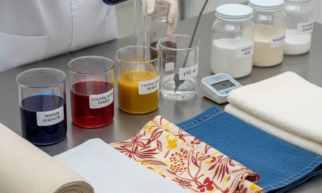 Textile chemicals in fabric manufacuring