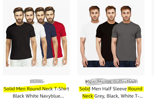 Solid men round neck t-shirts